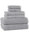 Superior Destin Medium Weight Solid Ribbed 6pc Towel Set