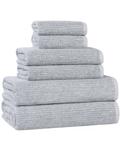 Superior Destin Medium Weight Solid Ribbed 6pc Towel Set