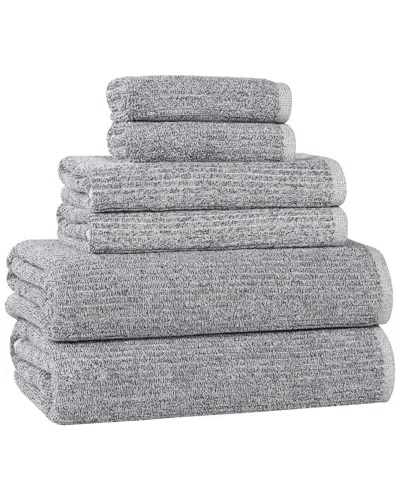 Superior Destin Medium Weight Solid Ribbed 6pc Towel Set