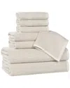 Superior Destin Medium Weight Solid Ribbed 8pc Towel Set