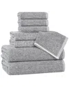 Superior Destin Medium Weight Solid Ribbed 8pc Towel Set