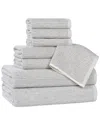 Superior Destin Medium Weight Solid Ribbed 8pc Towel Set