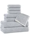Superior Destin Medium Weight Solid Ribbed 8pc Towel Set