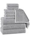 Superior Destin Medium Weight Solid Ribbed 9pc Towel Set