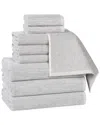 Superior Amelia Medium Weight Diagonal Stripes 9pc Towel Set