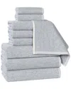Superior Destin Medium Weight Solid Ribbed 9pc Towel Set