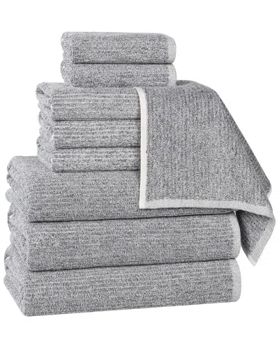 Superior Destin Medium Weight Solid Ribbed 9pc Towel Set