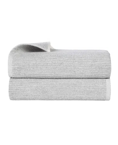 Superior Destin Viscose Blend Absorbent Quick Dry Solid Ribbed Design 2-piece Bath Sheet Set In Gray