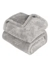 Superior Diamond Flannel Fleece Plush Ultra-soft Blanket, King In Platinum