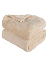 Superior Diamond Flannel Fleece Plush Ultra Soft Blanket In Neutral