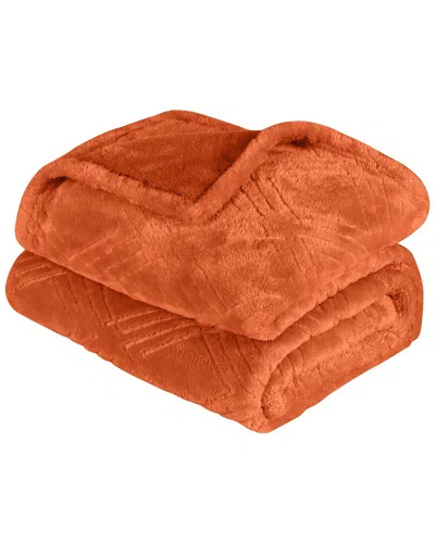 Superior Diamond Flannel Fleece Plush Ultra-soft Blanket In Brown