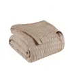 Superior Diamond Pattern All Season Woven Cotton Blanket, Full/queen In Khaki