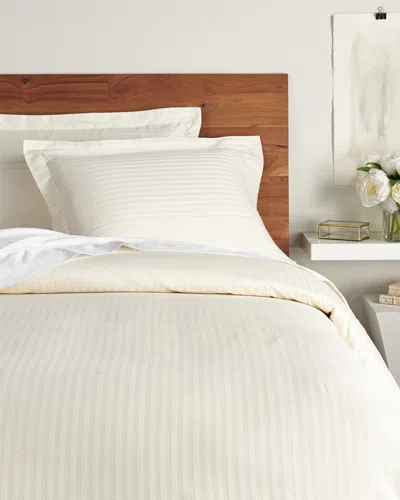 Superior Discontinued  400tc Stripe Premium Long-staple Combed Cotton Duvet Set In Neutral
