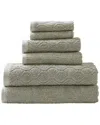 Superior Jacquard And Solid 6pc Denim Towel Set