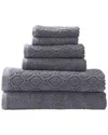 Superior Jacquard And Solid 6pc Denim Towel Set