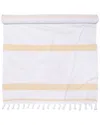 Superior Tropical Cabana Oversized Stripe Fouta Beach Towel With Tassels In Yellow