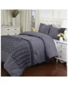 Superior Arabella 3pc Polyester Bedding Set Bed In Bag In Grey