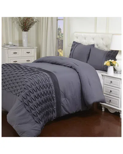 Superior Arabella 3pc Polyester Bedding Set Bed In Bag In Grey