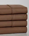Superior 530 Thread Count Solid Combed Cotton Sheet Set In Brown