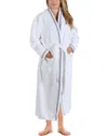 Superior Unisex Cotton Terry Kimono Bathrobe With Embroidery All-season Robe In Grey