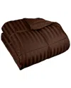 Superior Down Alternative Stripes Comforter In Brown