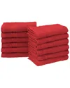 Superior Eco Friendly 12pc Face Cotton Towel Set In Red