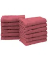 Superior Eco Friendly 12pc Face Cotton Towel Set In Red