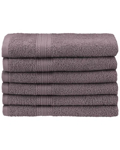 Superior Eco Friendly 6pc Hand Cotton Towel Set In Purple