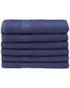 Superior Eco Friendly 6pc Hand Cotton Towel Set In Blue