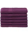 Superior Eco Friendly 6pc Hand Cotton Towel Set In Burgundy