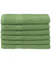 Superior Eco Friendly 6pc Hand Cotton Towel Set In Green