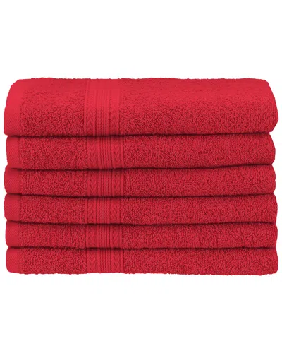Superior Eco Friendly 6pc Hand Cotton Towel Set In Red