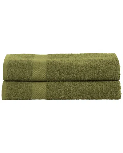Superior Eco-friendly Absorbent 2pc Bath Cotton Sheet Set In Green