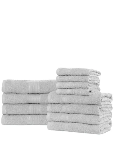 Superior Eco-friendly 12pc Cotton Towel Set In Gray