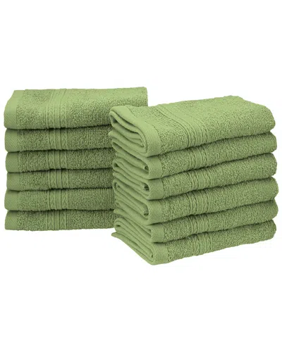 Superior Eco-friendly 12pc Solid Face Cotton Towel Set