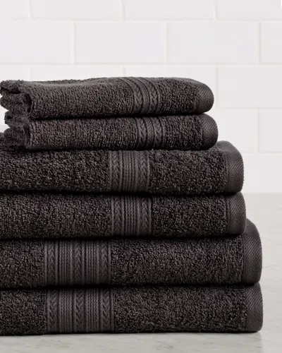 Superior Eco-friendly 6pc Solid Absorbent Cotton Towel Set