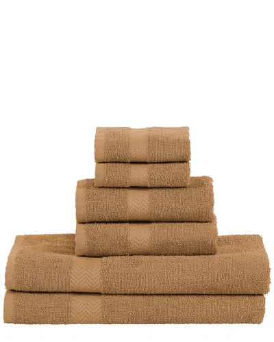 Superior Eco-friendly Absorbent 6pc Cotton Towel Set In Blue