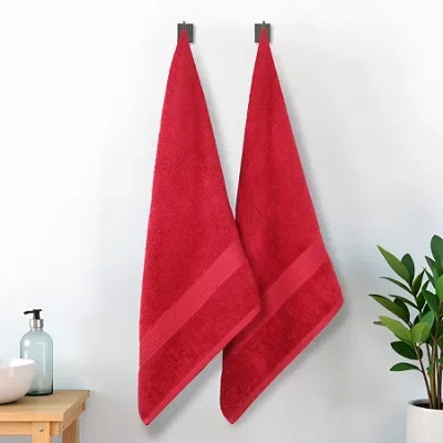 Superior Eco-friendly Cotton 2pc Bath Sheet 2-pc. Quick Dry Bath Towel Set In Red