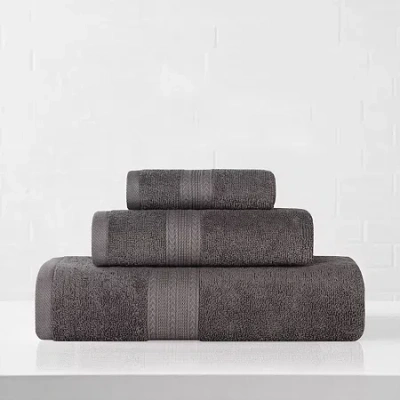 Superior Eco-friendly Cotton 3pc Towel Set 3-pc. Quick Dry Bath Towel Set In Gray