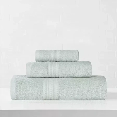 Superior Eco-friendly Cotton 3pc Towel Set 3-pc. Quick Dry Bath Towel Set In Gray
