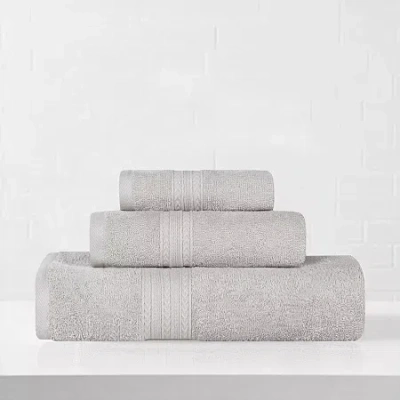 Superior Eco-friendly Cotton 3pc Towel Set 3-pc. Quick Dry Bath Towel Set In Gray