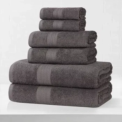 Superior Eco-friendly Cotton 6-pc. Quick Dry Bath Towel Set In Gray