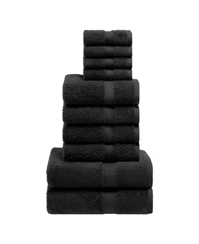 Superior Egyptian Cotton 10-pc. Towel Set In Black