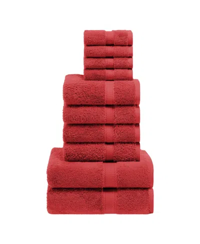 Superior Egyptian Cotton 10-pc. Towel Set In Red