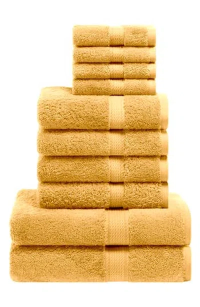 Superior Egyptian Cotton 10-piece Towel Set In Gold