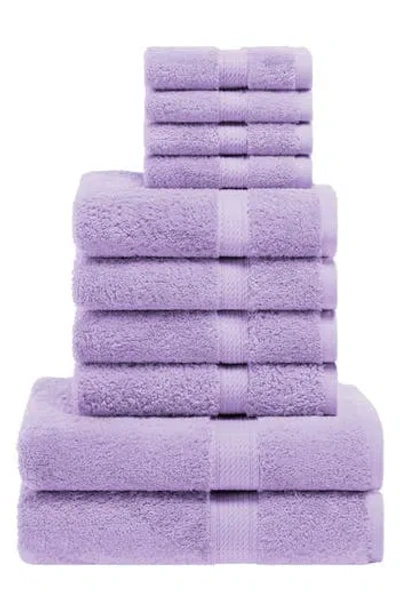 Superior Egyptian Cotton 10-piece Towel Set In Purple