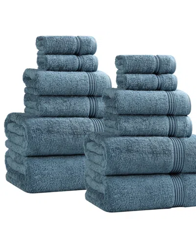 Superior Egyptian Cotton 12-pc. Towel Set In Blue