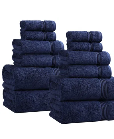 Superior Egyptian Cotton 12-pc. Towel Set In Blue