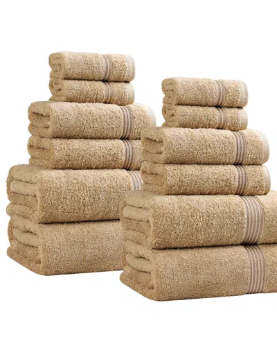 Superior Egyptian Cotton 12-pc. Towel Set In Brown