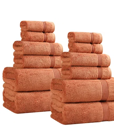 Superior Egyptian Cotton 12-pc. Towel Set In Brown